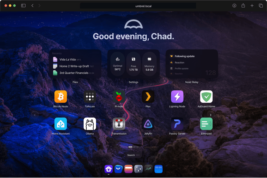 Dashboard - Umbrel OS